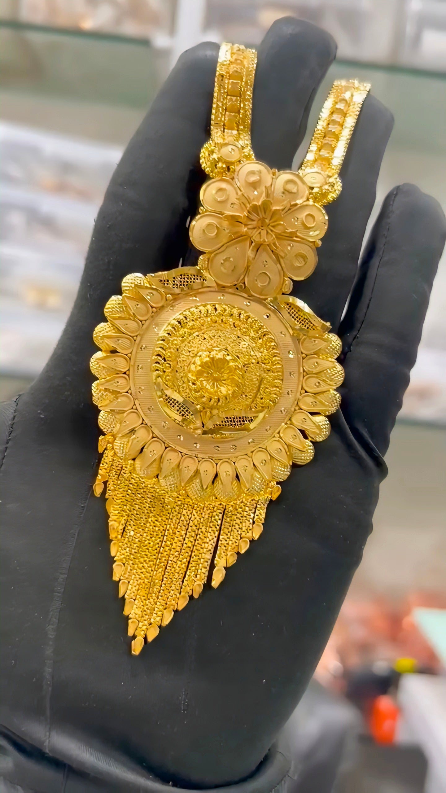 1GRAM GOLD RANI HAR NECKLACE SET WITH EARRING'S
