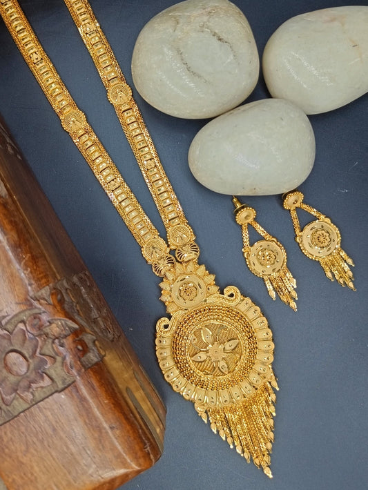 1GM GOLD RANI HAR NECKLACE SET WITH EARRING'S