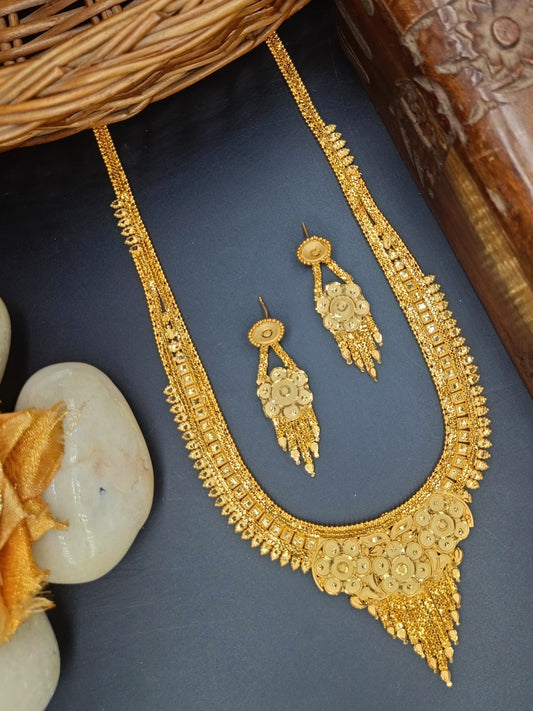 1GM GOLD U SHAPE RANI HAR NECKLACE SET