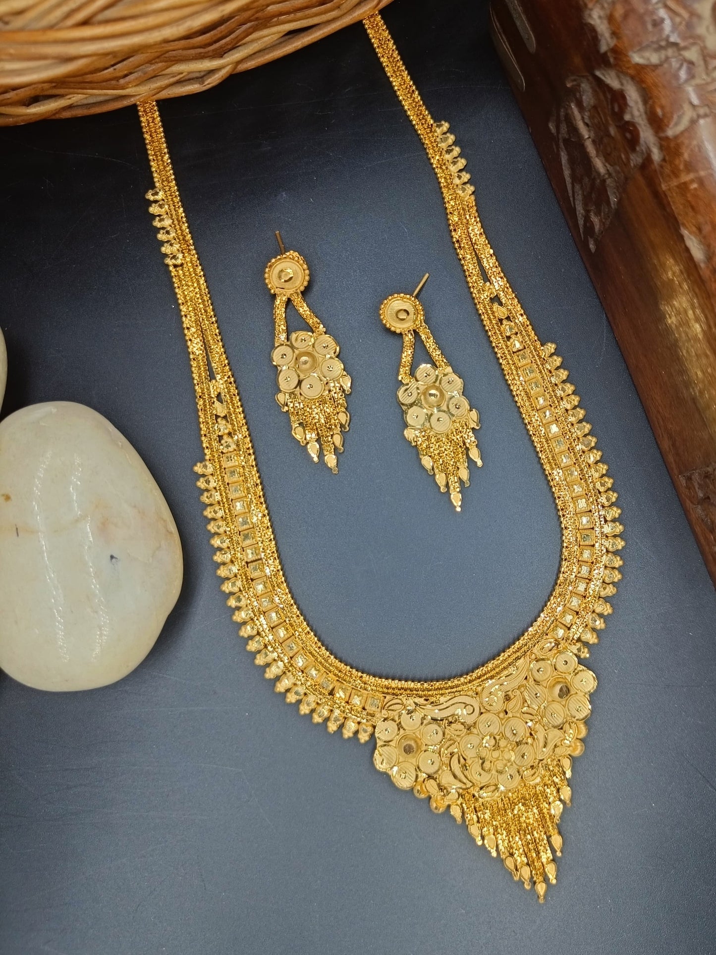 1GM GOLD U SHAPE RANI HAR NECKLACE SET