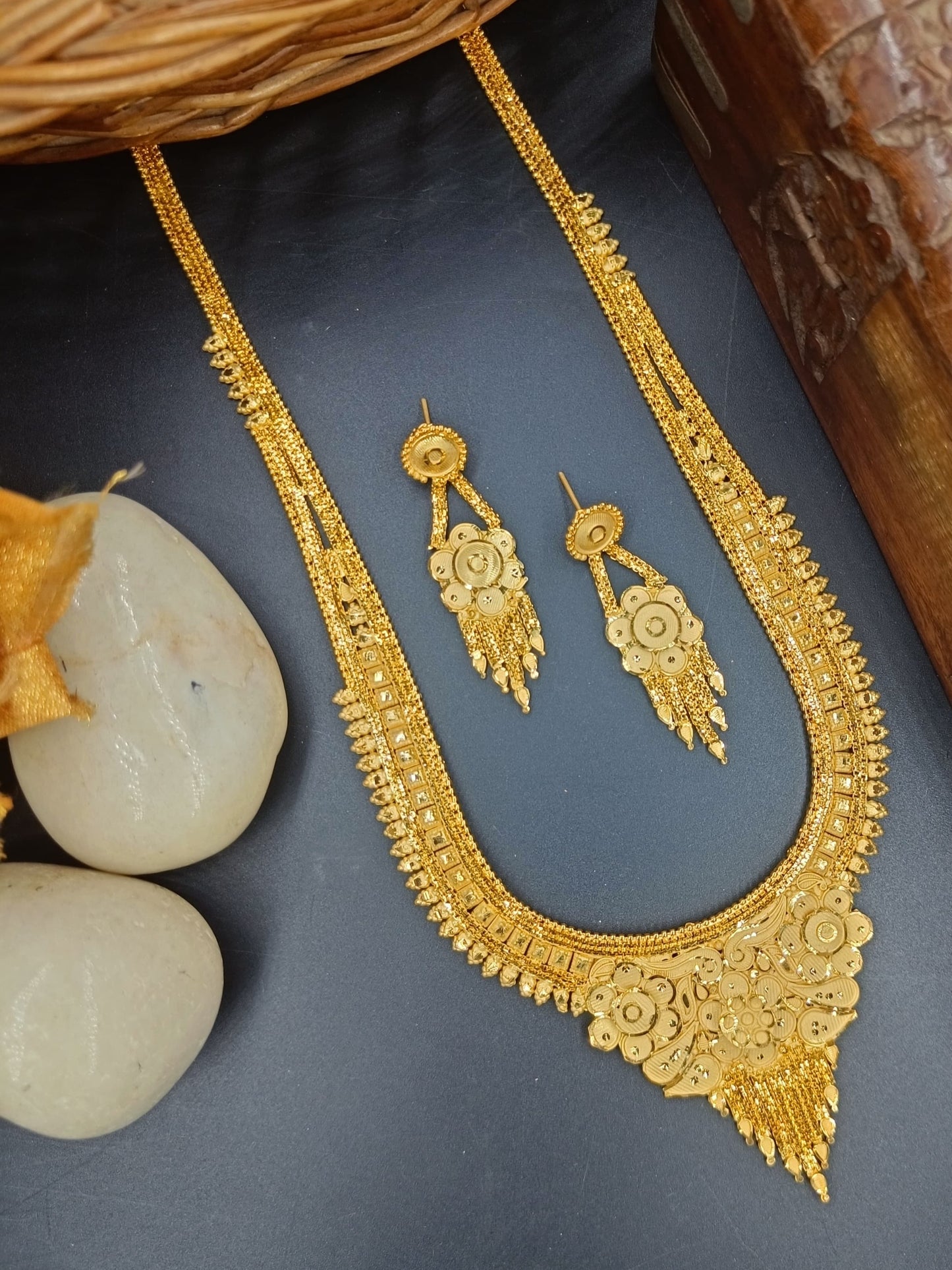 1GM GOLD U SHAPE RANI HAR NECKLACE SET