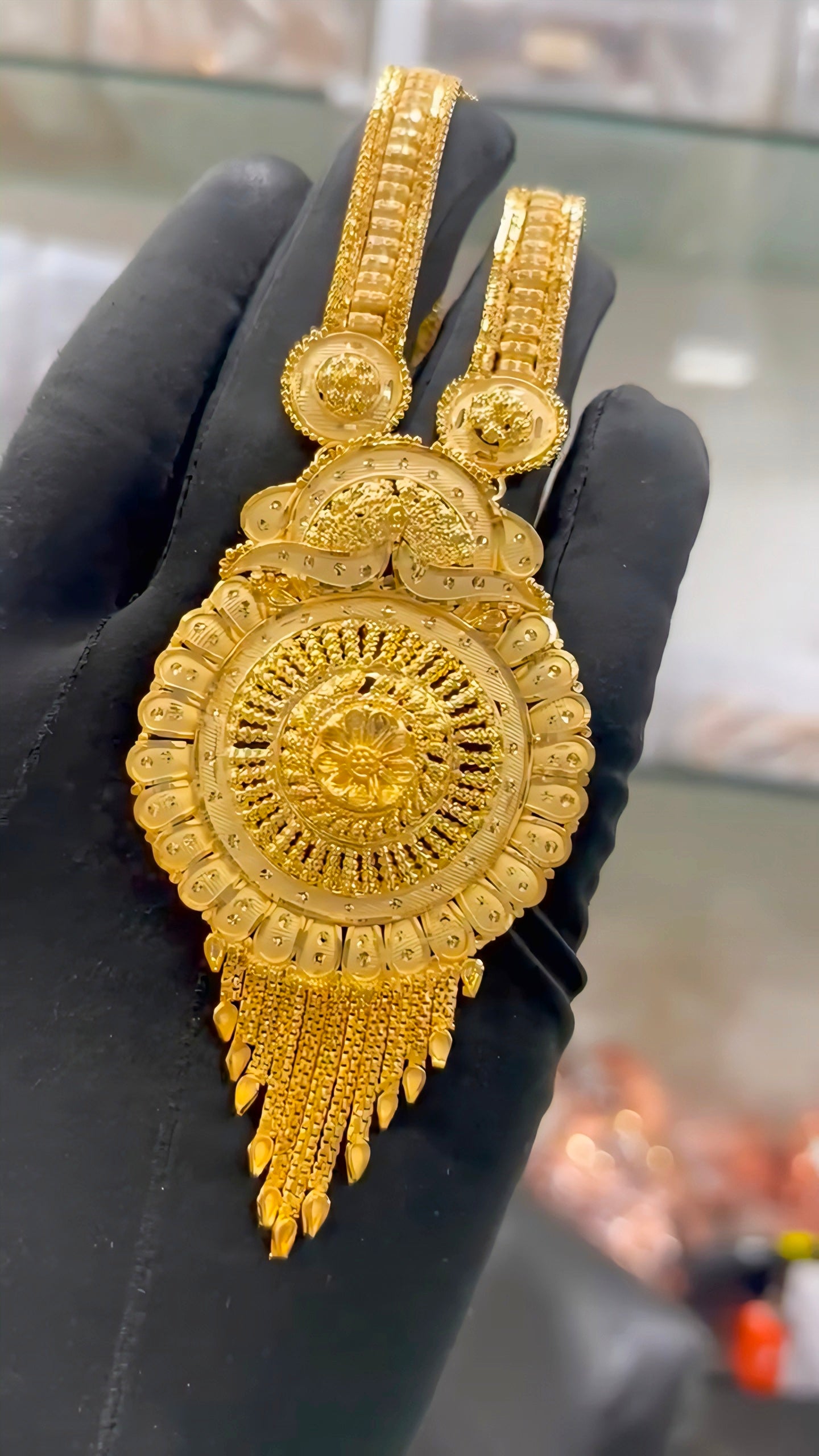 1GRAM GOLD RANI HAR NECKLACE SET WITH EARRING'S